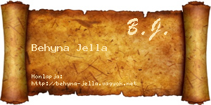 Behyna Jella névjegykártya